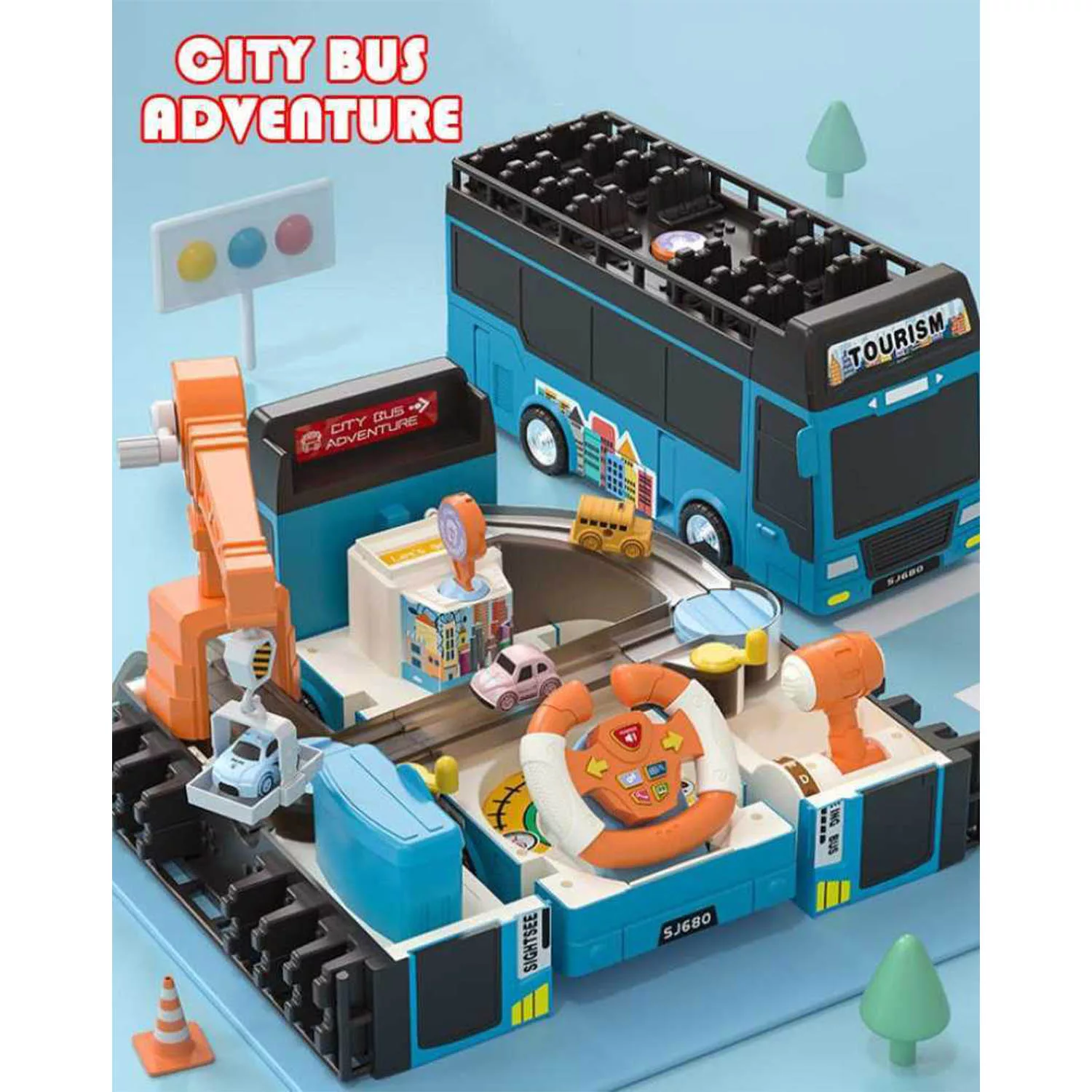 اسباب بازی ناب سل مدل اتوبوس موزیکال تبدیل شونده طرح فرمان دار