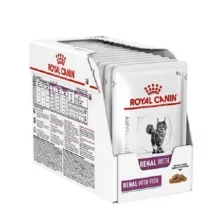 غذای پوچ گربه رویال کنین مدل P RENAL FISH ADULT وزن 85 گرم بسته 12 عددی