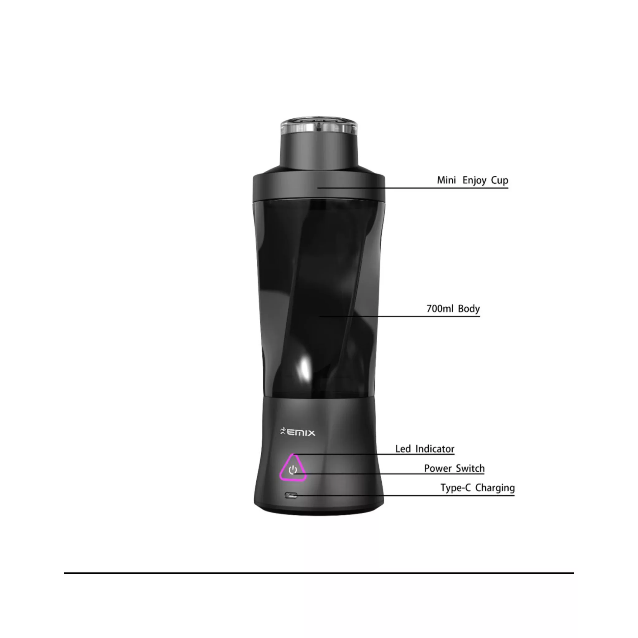 شیکر ای میکس مدل شارژی کد HD-10 گنجایش 0.7 لیتر