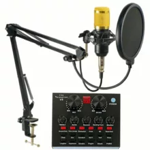 میکروفن استودیویی دراگون ساند مدل BM800 به همراه کارت صدا