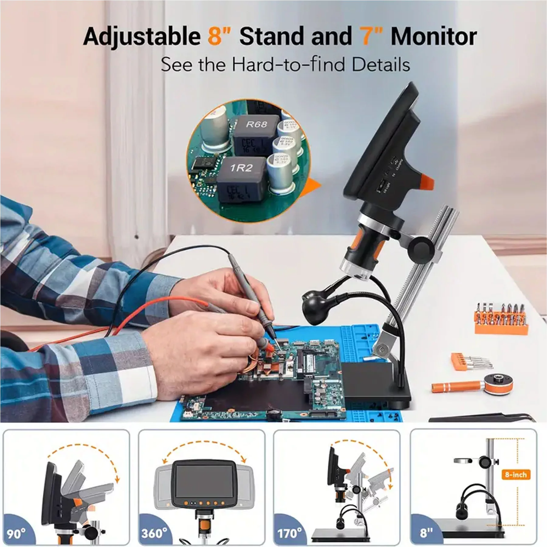 میکروسکوپ دیجیتال مدل Full HD-1080P به همراه ریموت کنترل