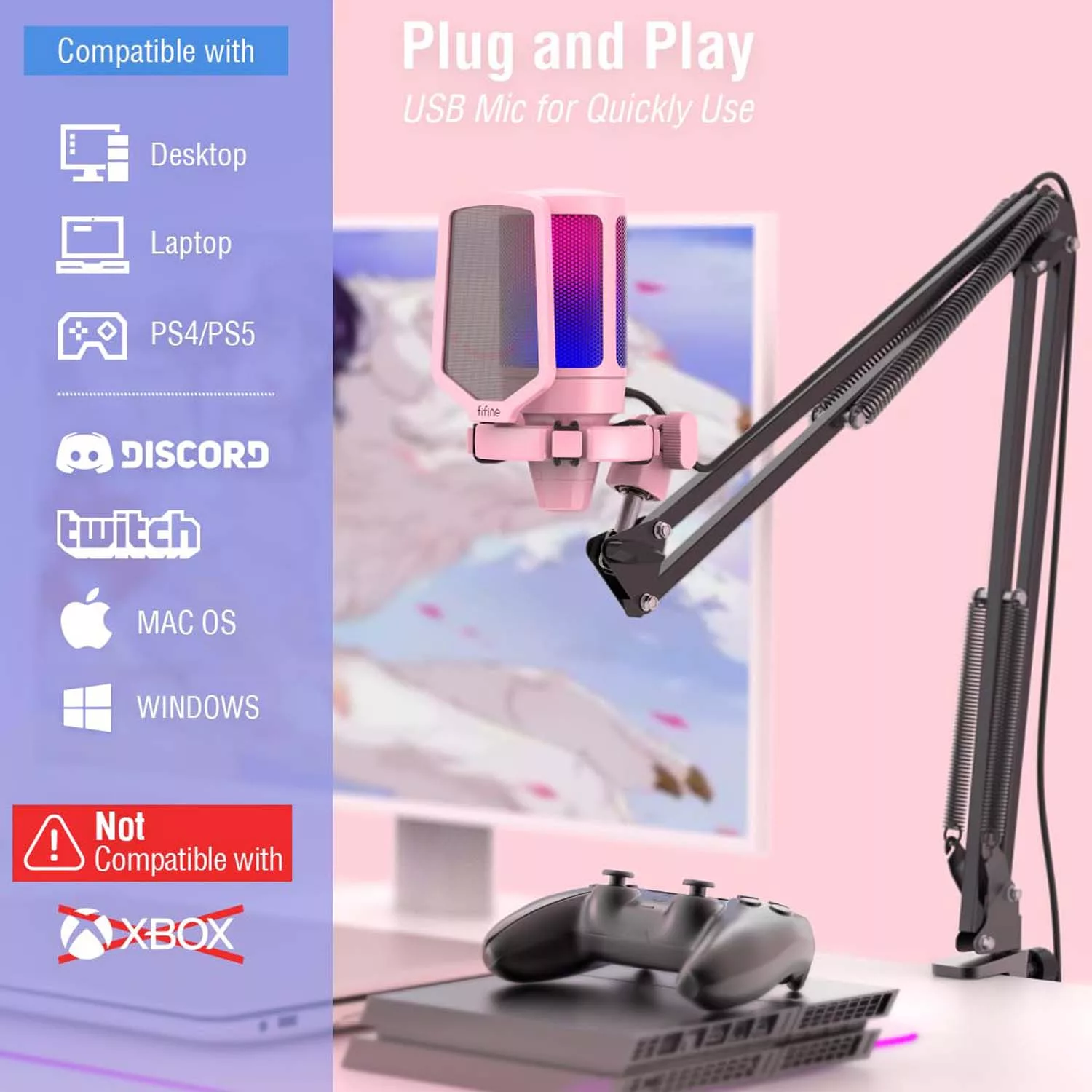 میکروفن کندانسر گیمینگ فای فاین مدل AMPLIGAME A6T