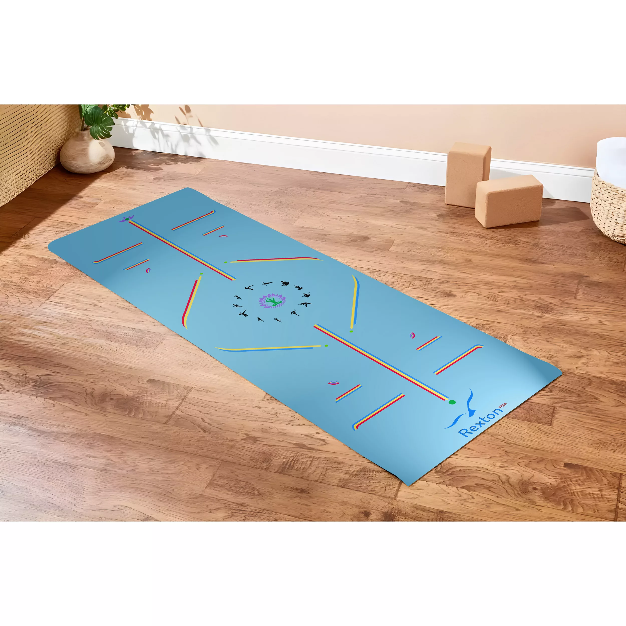 زیر انداز یوگا رکستون مدل Rainbow PU Rubber سایز 185*68 سانتی متر