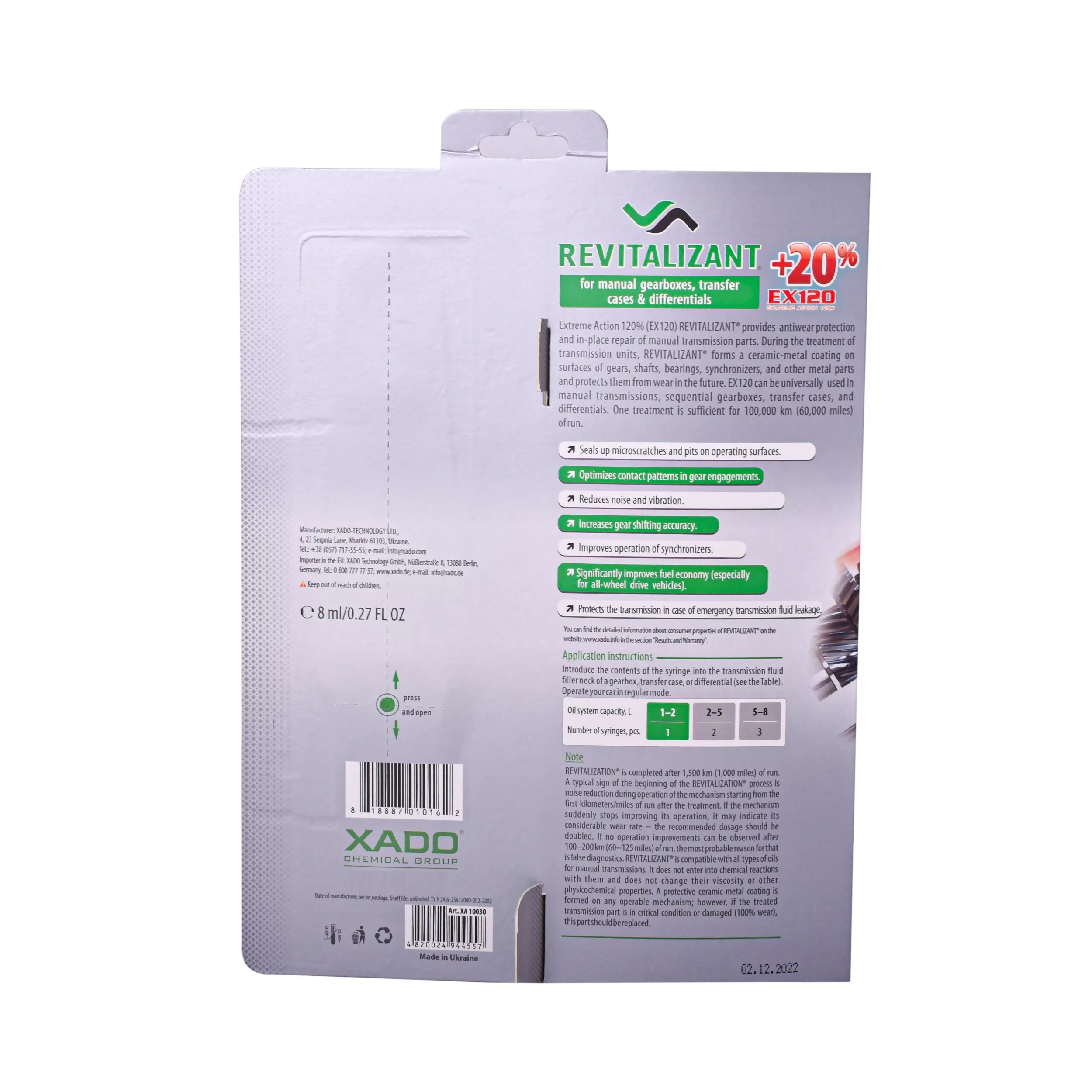 احیاگر گیربکس دندهای و مکمل زوزهگیر گیربکس زادو مدل Revzant حجم 8 میلی لیتر