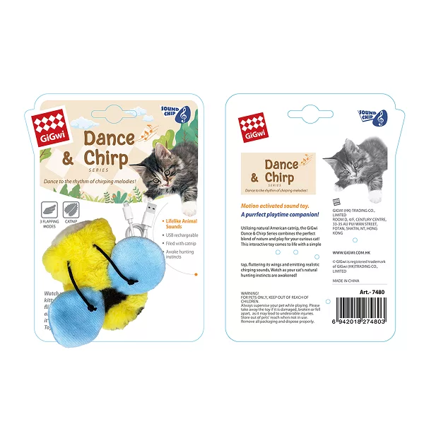 اسباب بازی گربه گیگوی مدل Dance & Chirp طرح زنبور