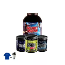 پودر پروتئین وی 100 درصد آیرون مکس گرم به همراه پودر کراتین آیرون مکس گرم به همراه پودر آمینو ایی ای ای آیرون مکس گرم به همراه پودر گلوتامین پرو آیرون مکس به همراه تیشرت و شیکر