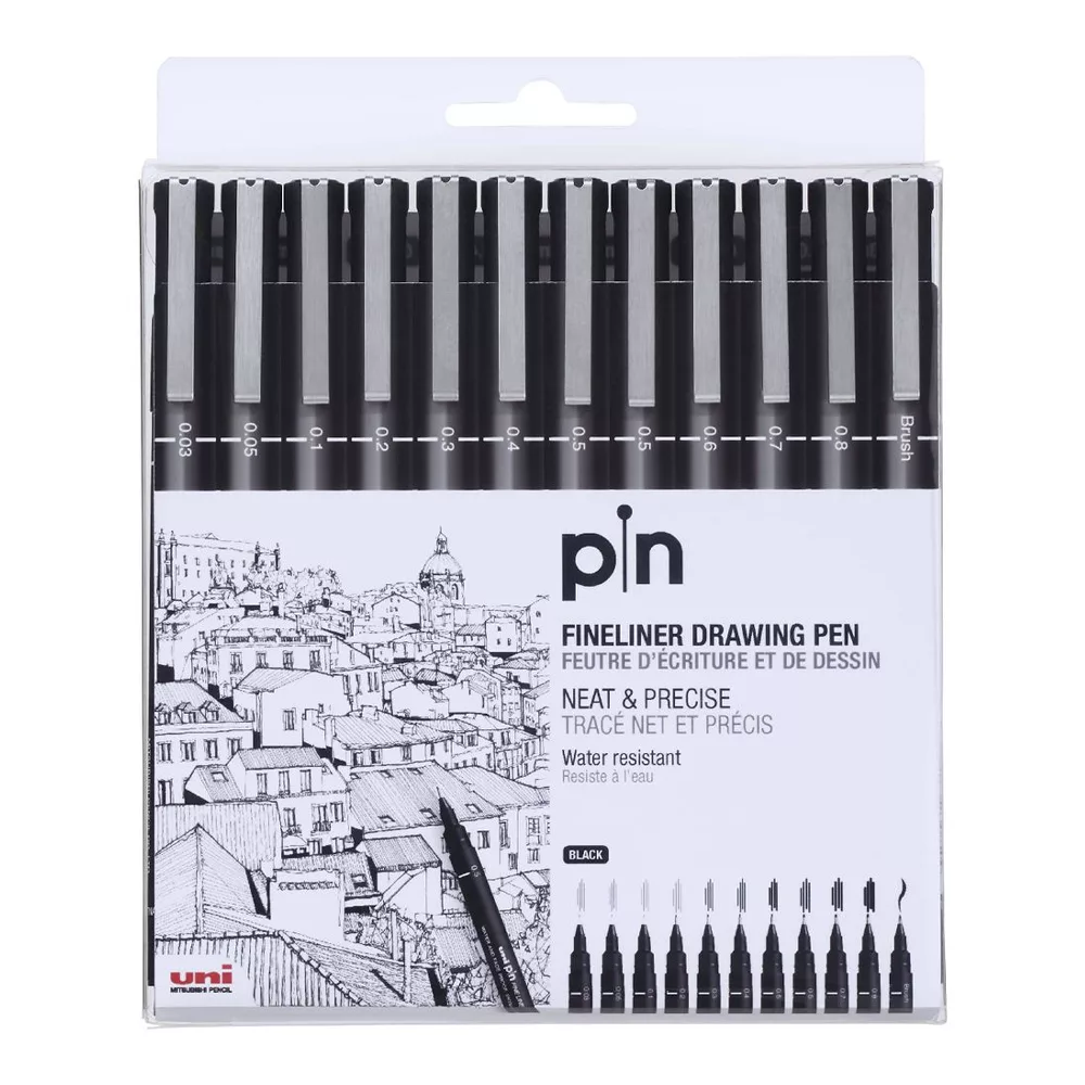 راپید یونی بال مدل uniball fineliner raphid مجموعه 11 عددی