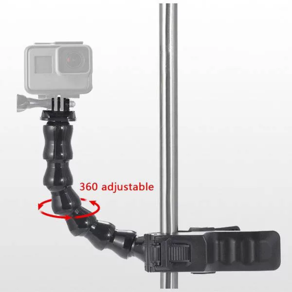 پایه نگهدارنده دوربین مدل Gooseneck مناسب برای دوربین های ورزشی گوپرو