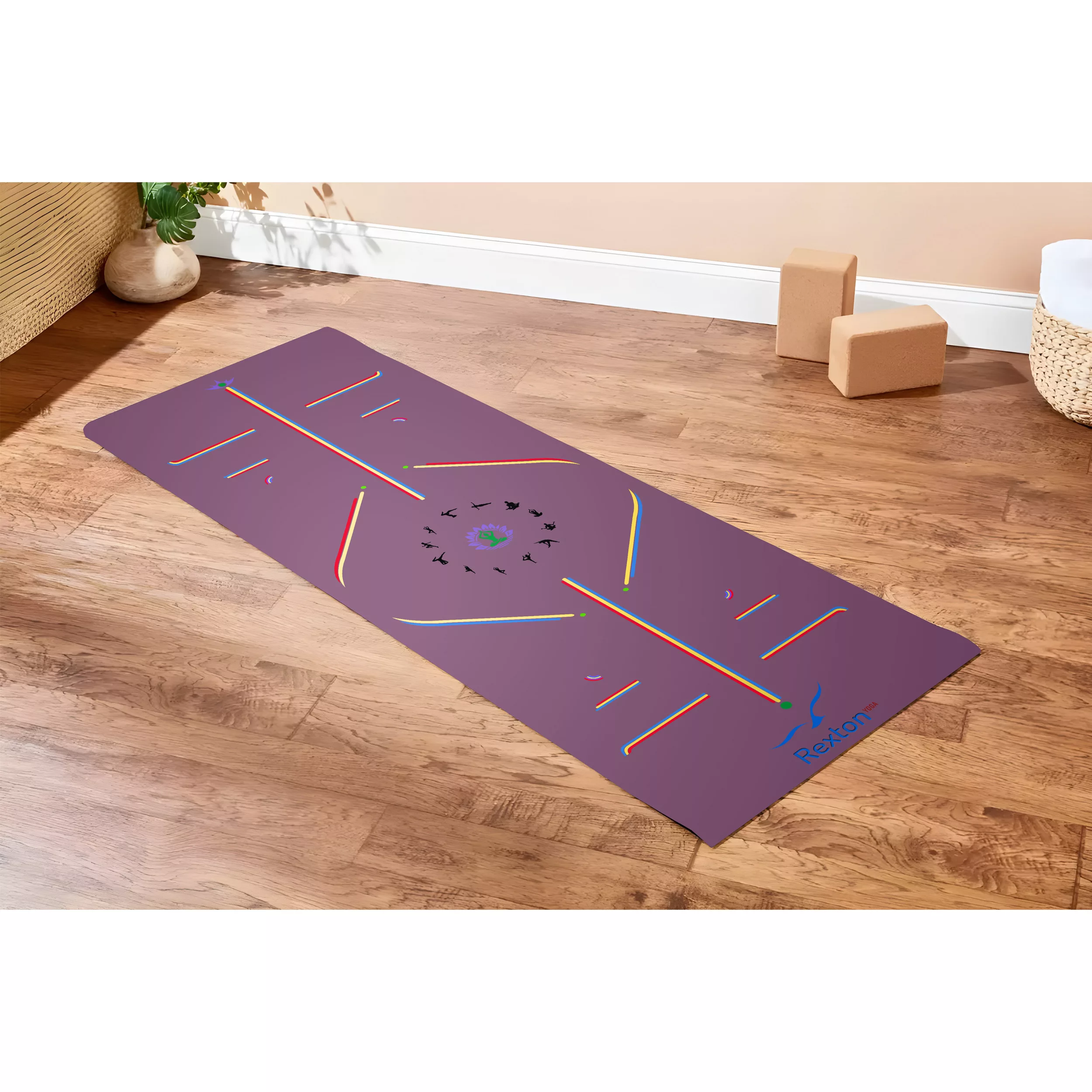 زیر انداز یوگا رکستون مدل Rainbow PU Rubber سایز 185*68 سانتی متر