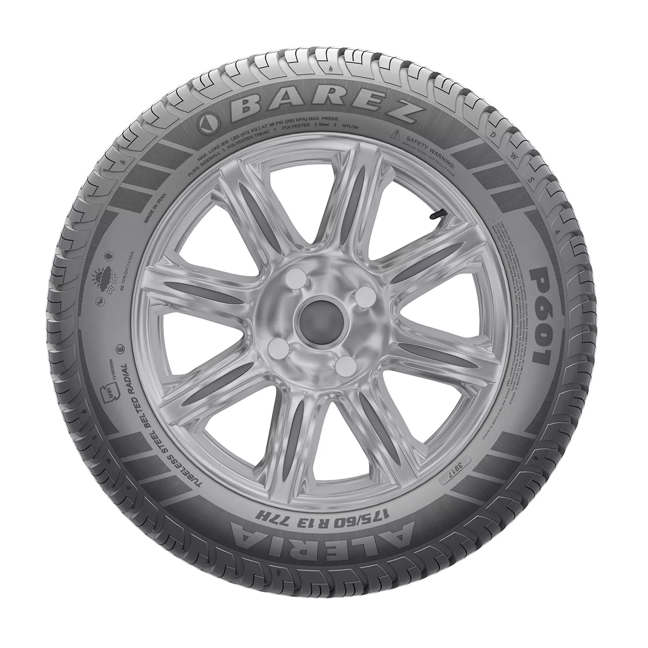 لاستیک خودرو بارز سری Aleria مدل P601 سایز 175/60R13