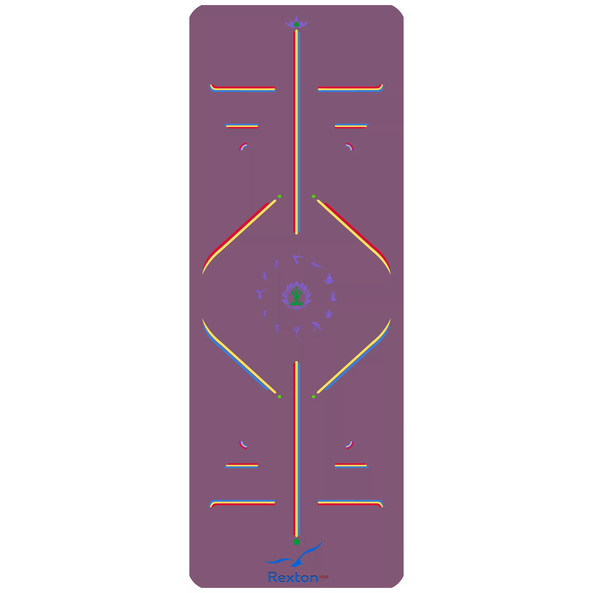 زیر انداز یوگا رکستون مدل Rainbow PU Rubber سایز 185*68 سانتی متر
