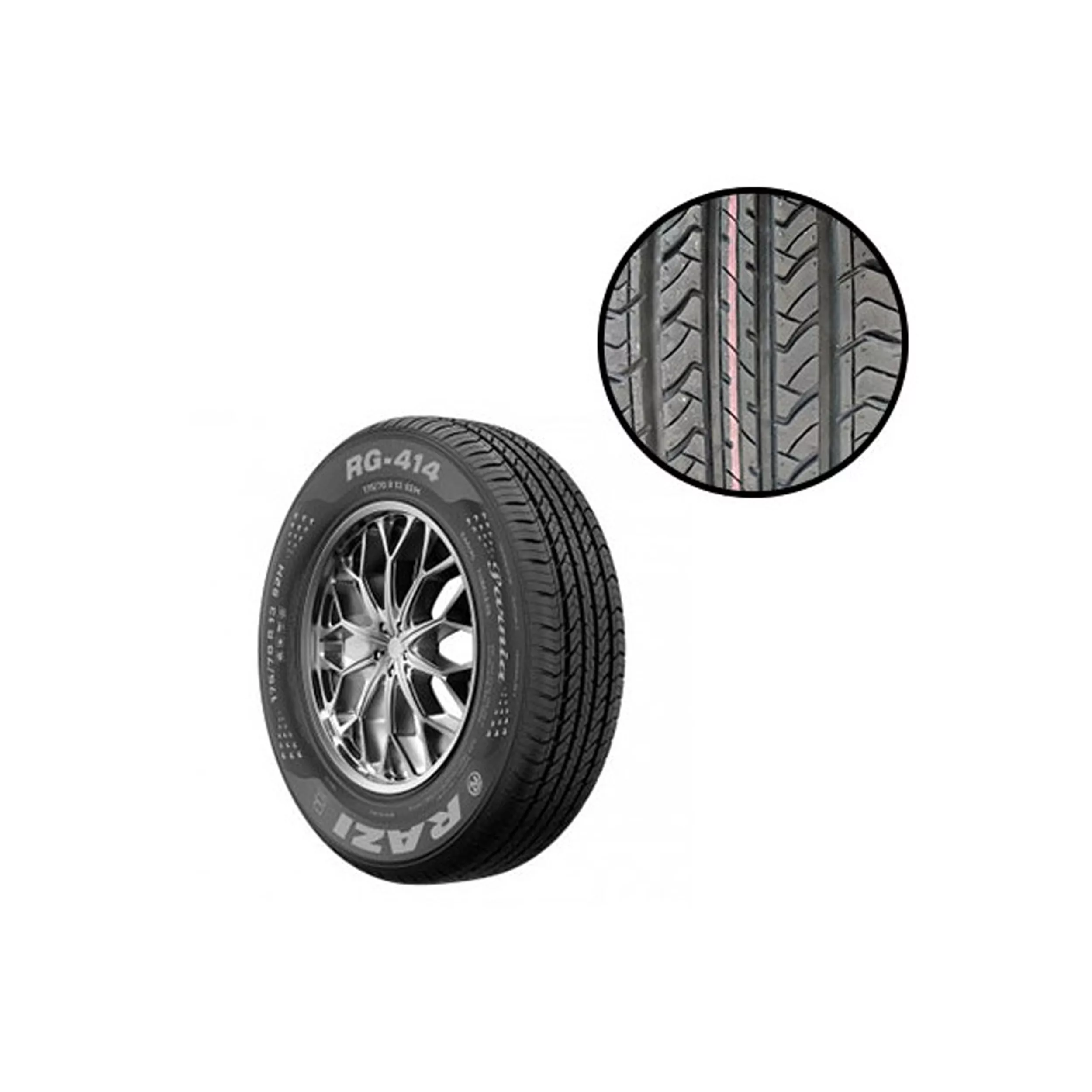لاستیک خودرو رازی تایر مدل RG414 سایز 175/70/13 - تک حلقه