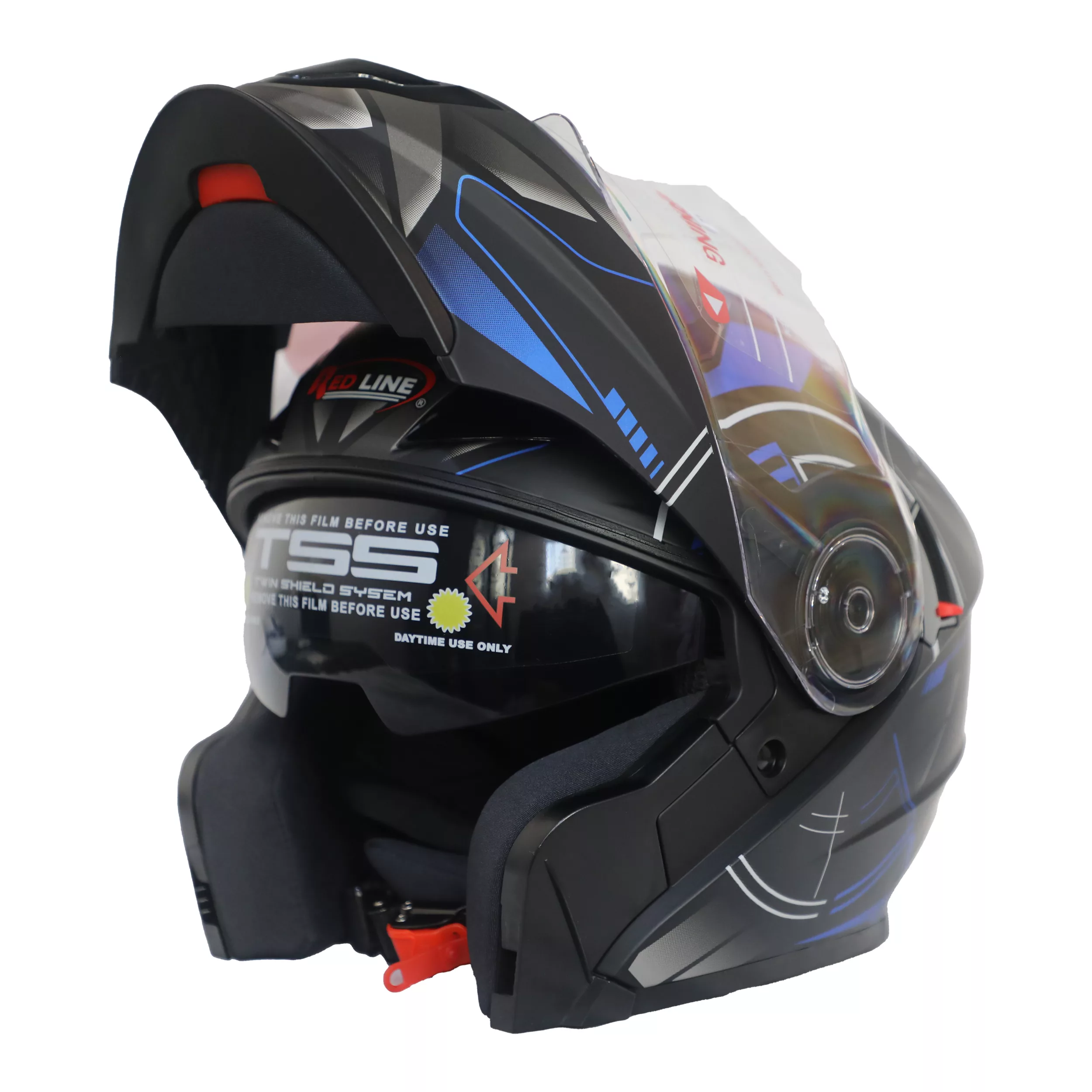 کلاه کاسکت ردلاین مدل 939_MATT BLACK_Blue Time