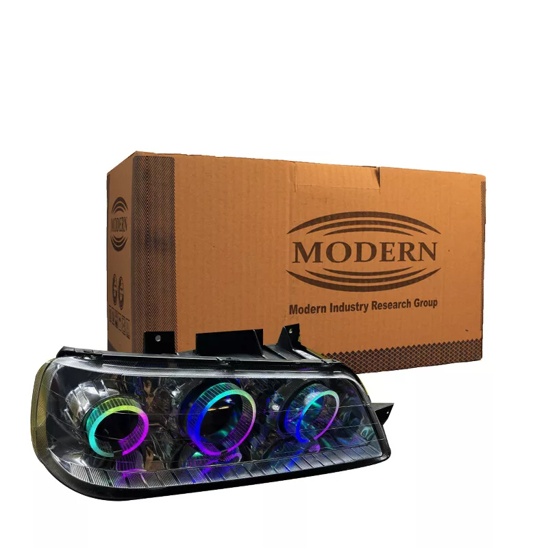 چراغ جلو خودرو گروه پژوهش صنعت مدرن مدل 3D-R3 فولکالر مناسب برای پژو 405 SLX بسته دو عددی