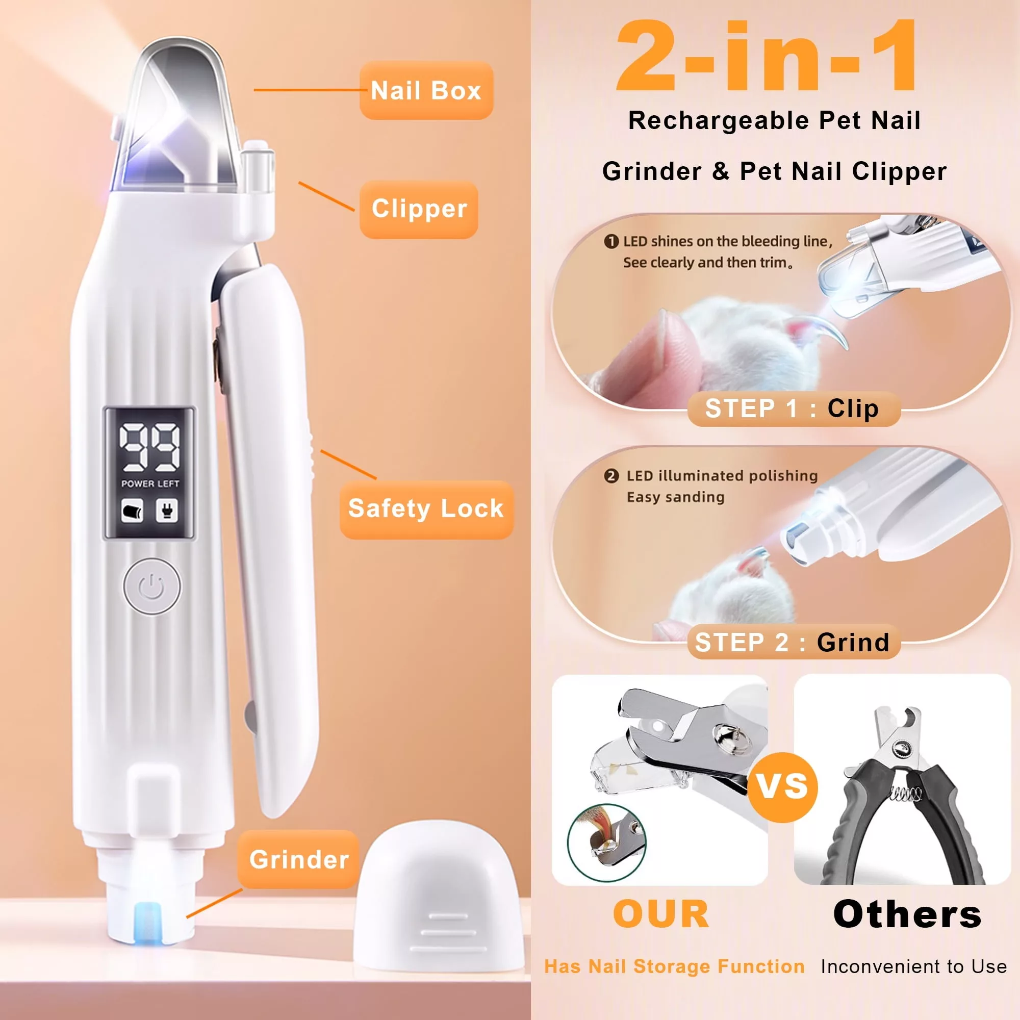 سوهان و ناخن گیر حیوانات مدل مانیکور پت 2in1