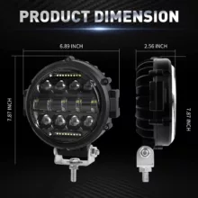 پروژکتور آفرودی خودرو مدل دیلایت دار مدل 250 وات 7inch بسته 2 عددی