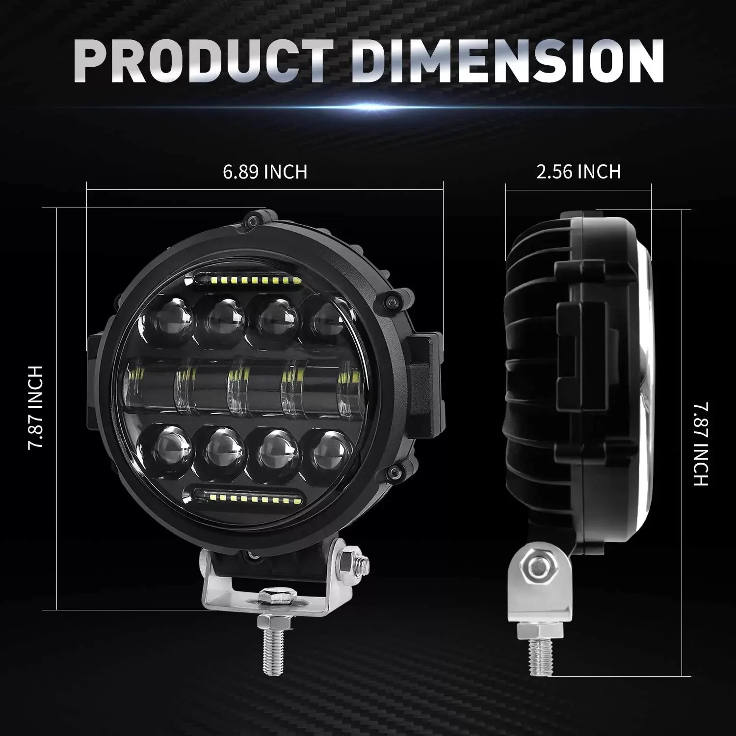 پروژکتور آفرودی خودرو مدل دیلایت دار مدل 250 وات 7inch بسته 2 عددی