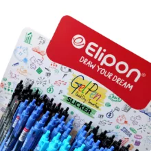 روان نویس الیپون مدل اسلیکر فشاری به همراه استند مجموعه 128 عددی