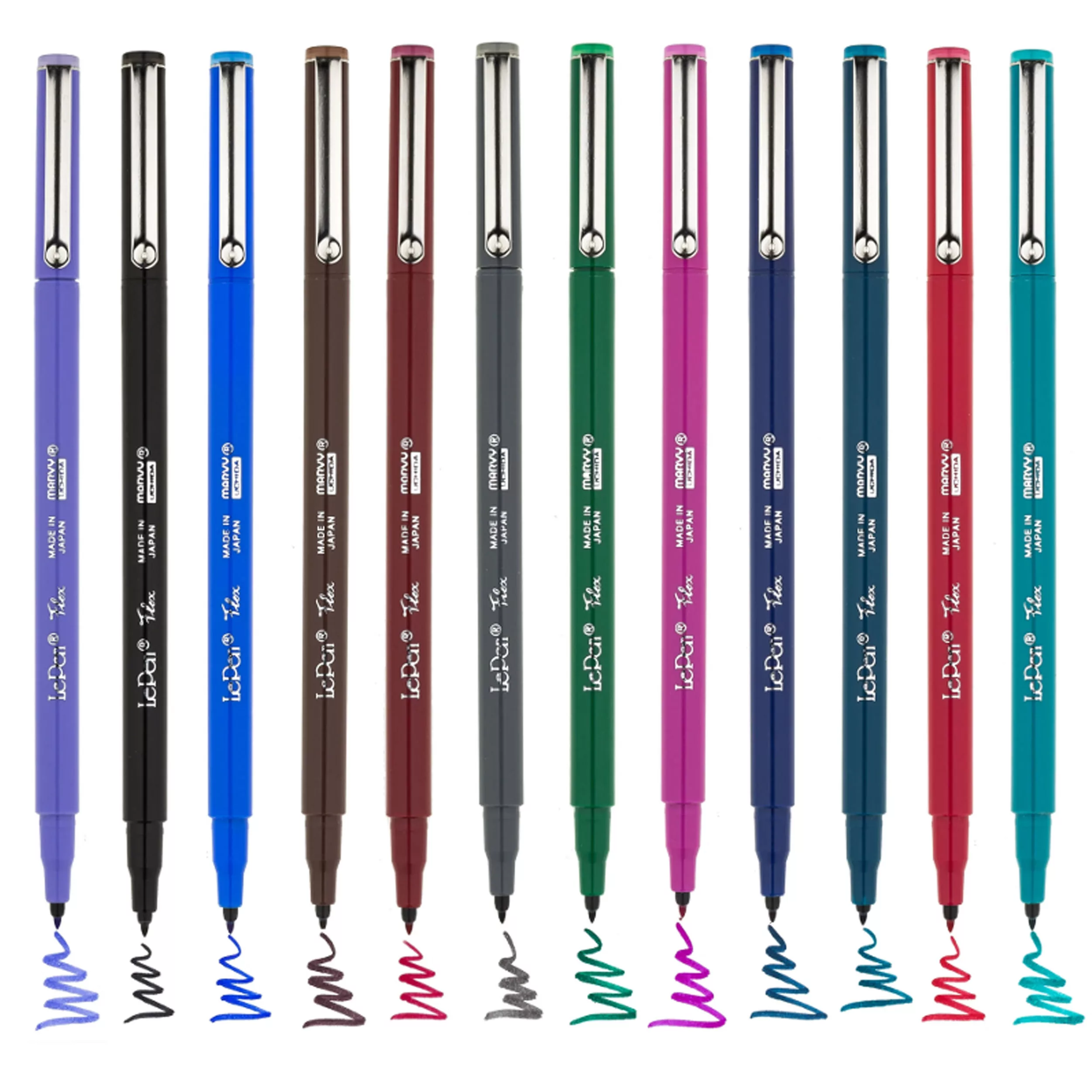 ماژیک آبرنگی ماروی یوشیدا مدل Lepen Flex بسته 12 عددی