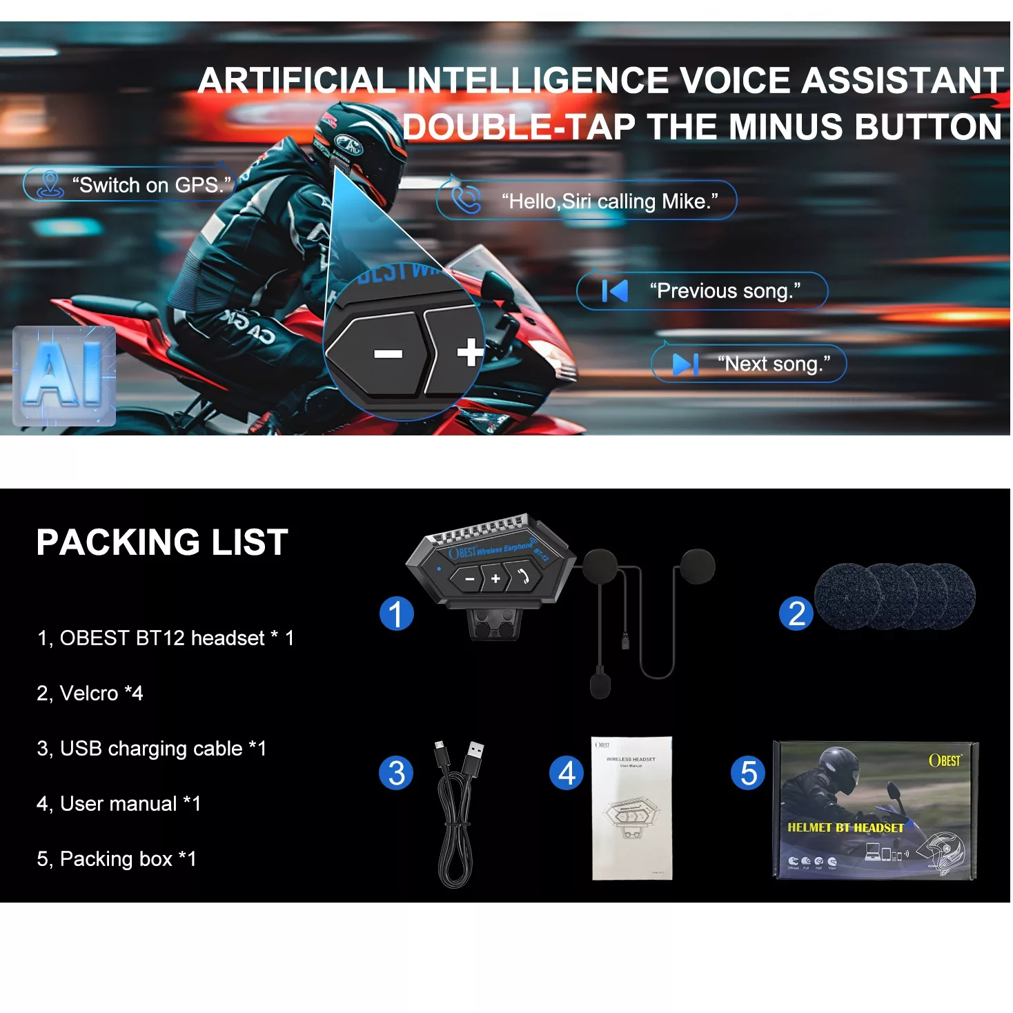 هدست کلاه کاسکت ابست  مدل BT12