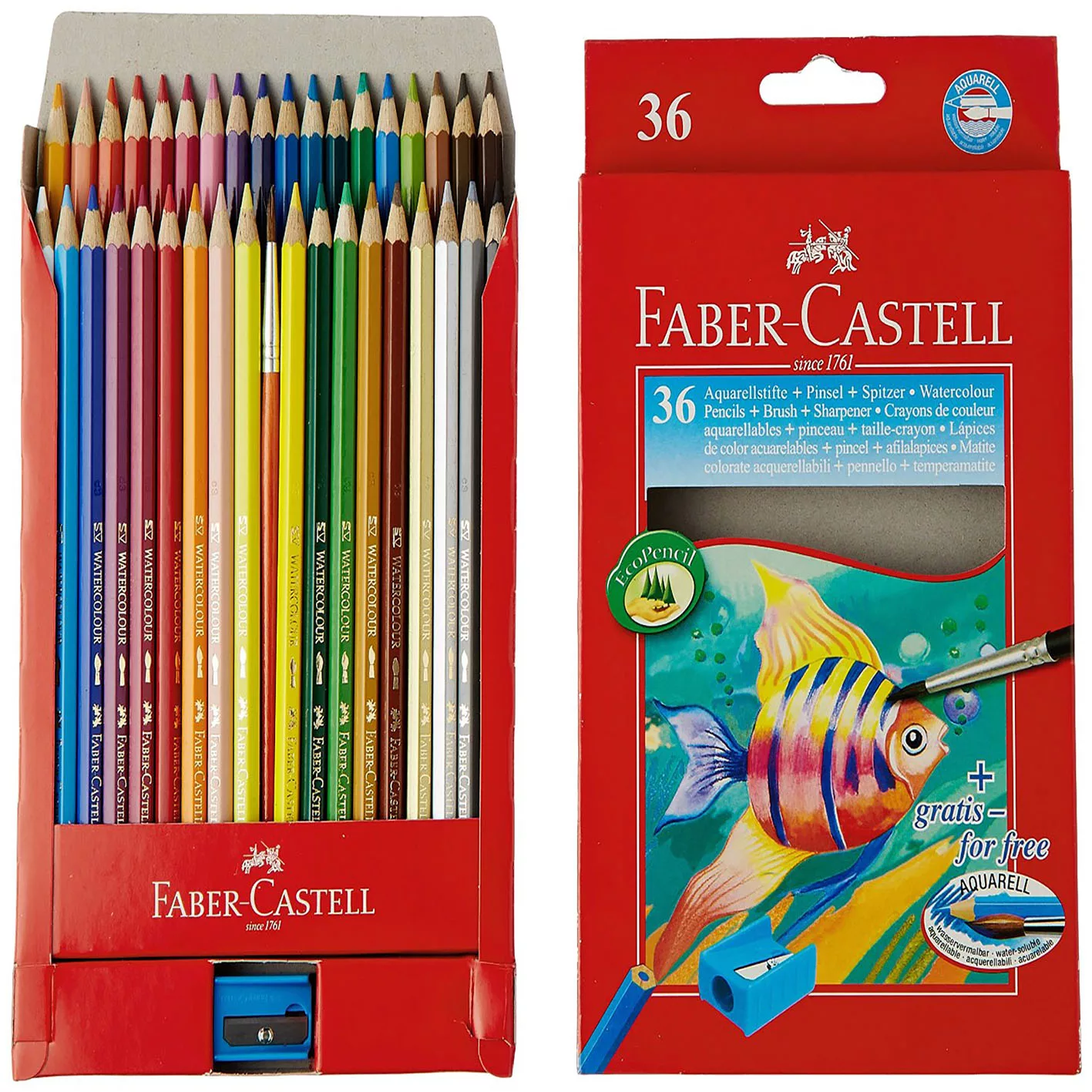 مداد آبرنگی 36 رنگ فابر کاستل مدل Aquarell