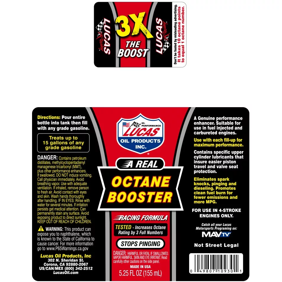مکمل سوخت لوکاس مدل Lucas Octane Booster حجم 155 میلی لیتر