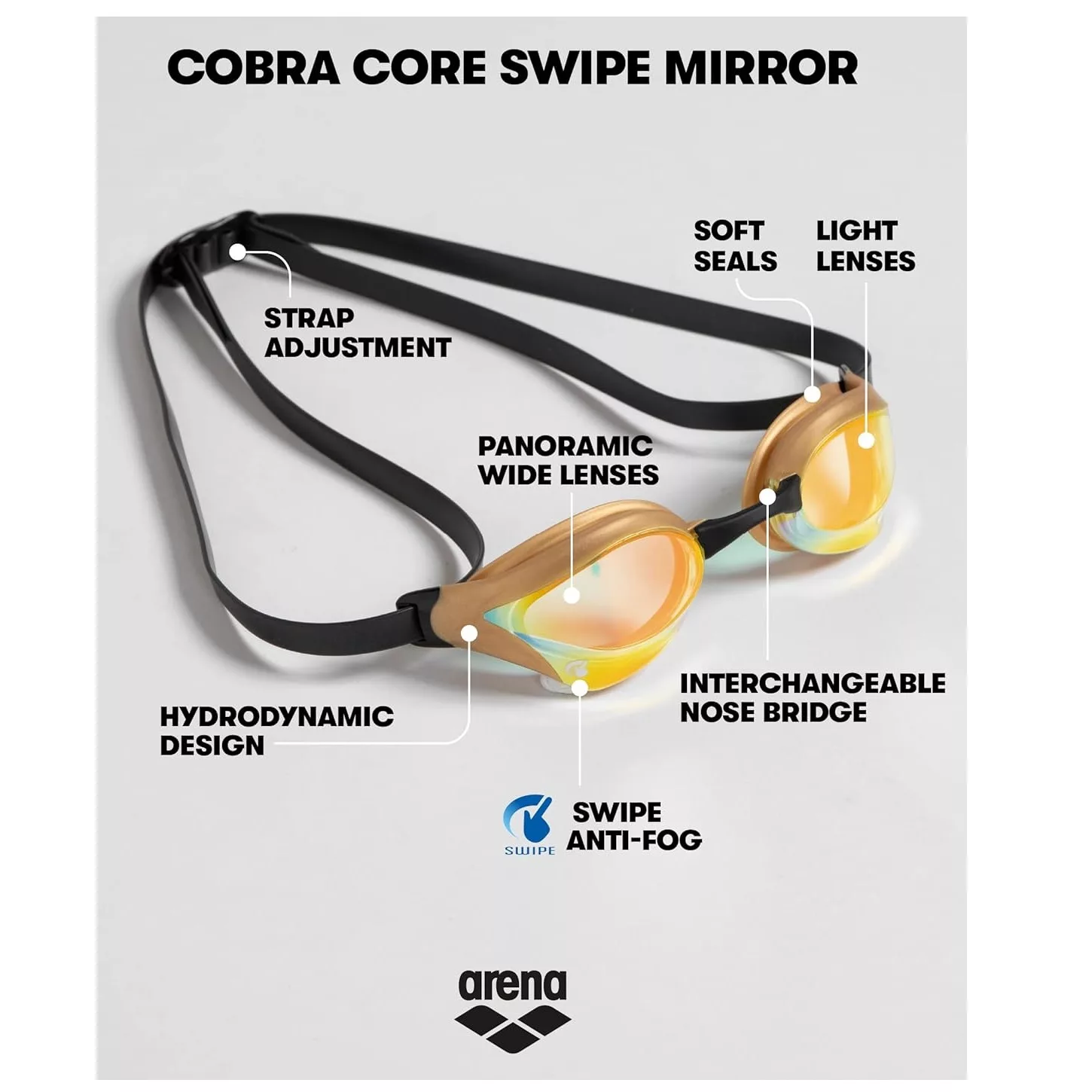 عینک شنا آرنا مدل Cobra Core Swipe