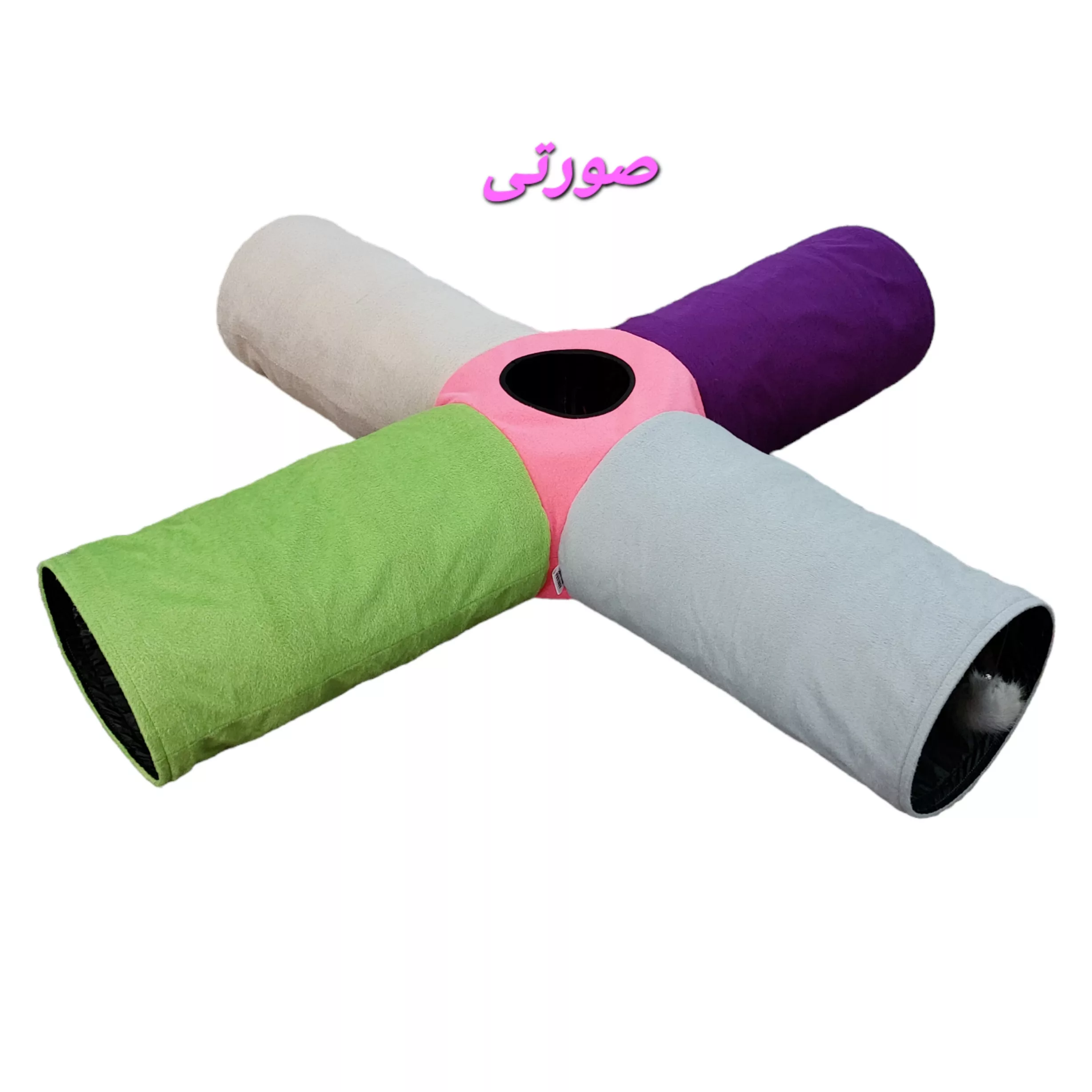 اسباب بازی گربه آدریاناپت کو مدل تونل چهار کانال طرح بلند رنگارنگ