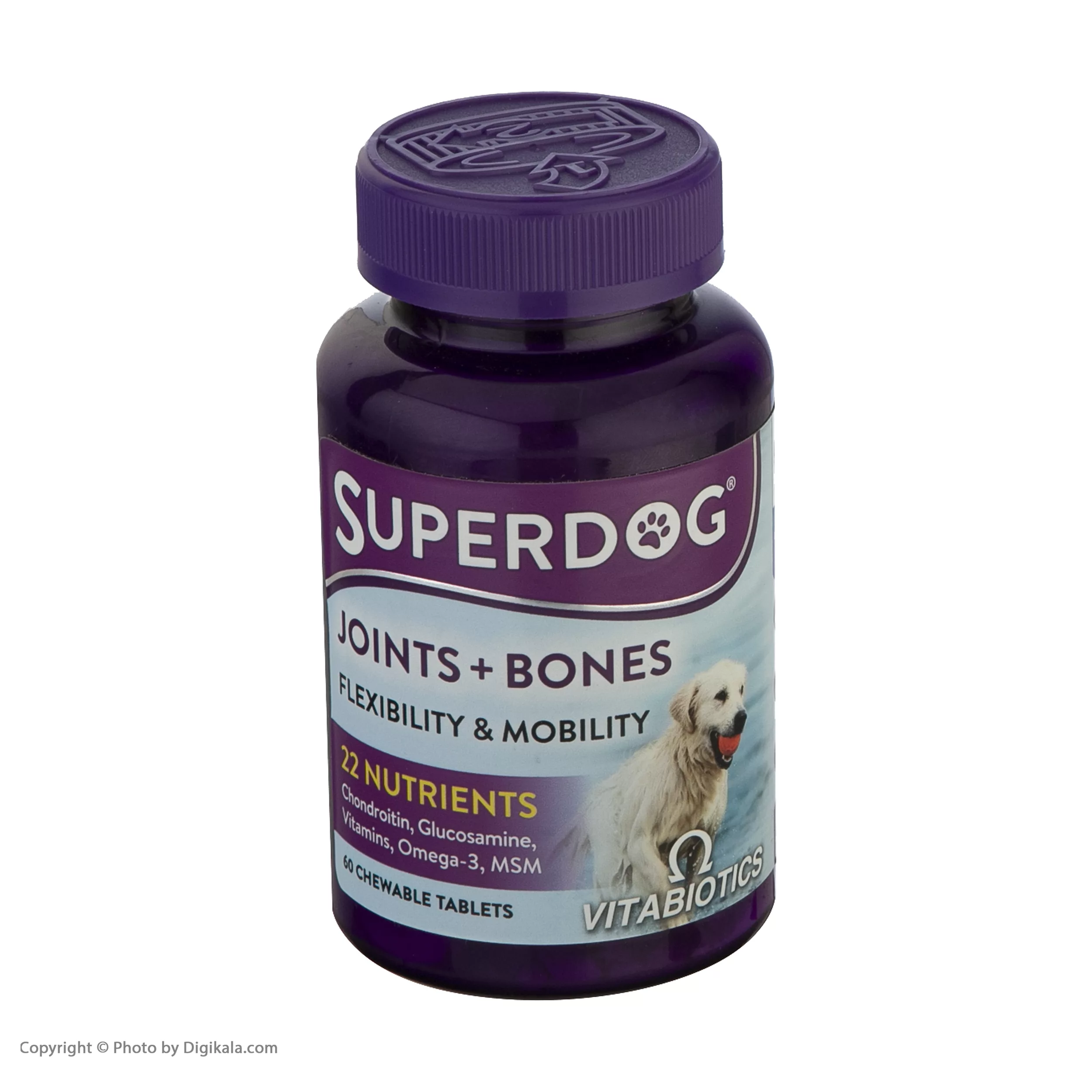 قرص مکمل سگ ویتابیوتیکس مدل SuperDog Joints Bones بسته 60 عددی
