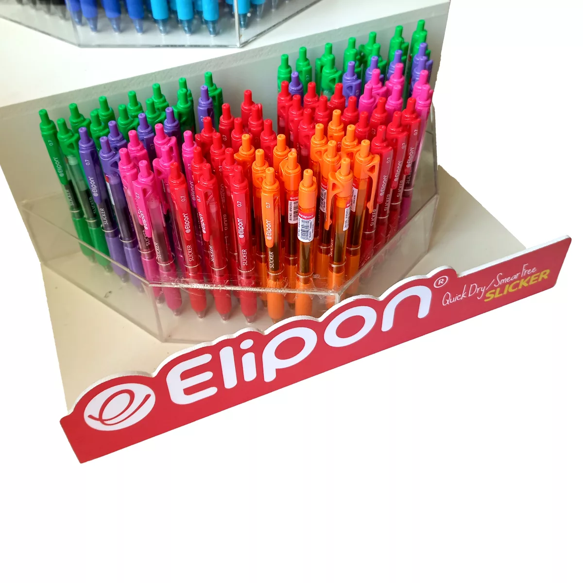 روان نویس الیپون مدل اسلیکر فشاری به همراه استند مجموعه 128 عددی