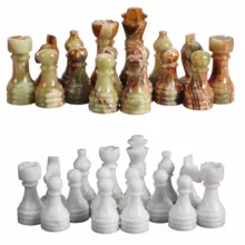 مهره شطرنج مدل سنگ طرح سلطنتی مجموعه ۳۲ عددی