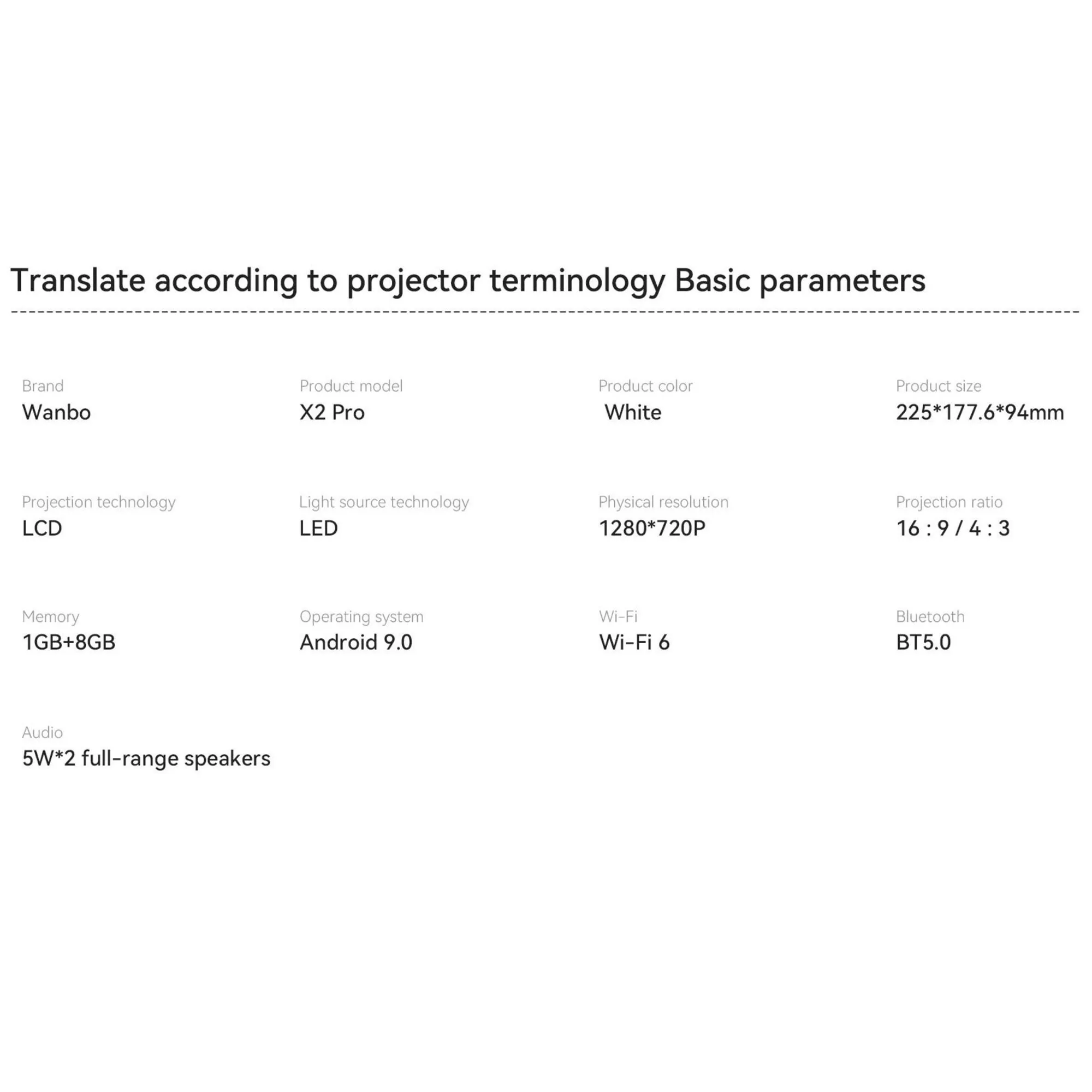 ویدئو پروژکتور ونبو مدل X2 PRO