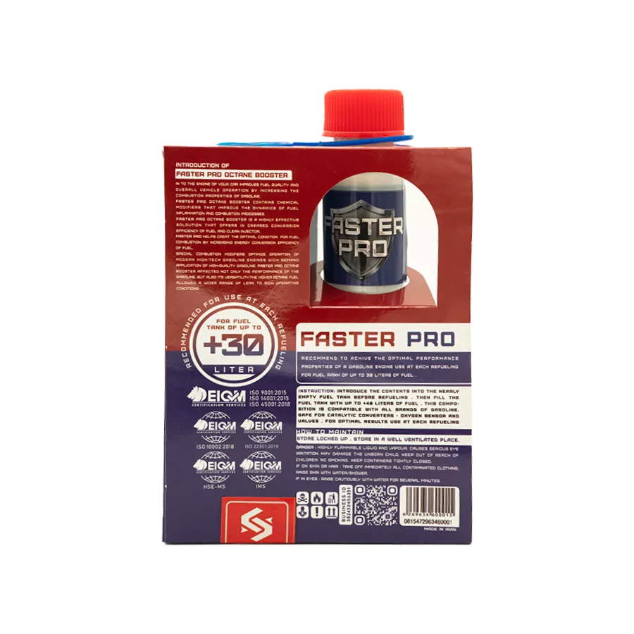 اکتان بوستر و مکمل سوخت خودرو بنزینی فستر پرو مدل 300 حجم 300 میلی لیتر بسته 12 عددی