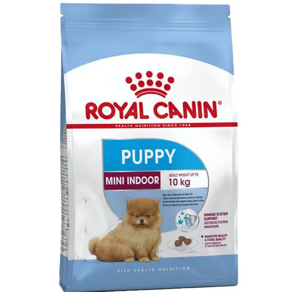 غذای خشک سگ رویال کنین مدل MINI INDOOR PUPPY وزن 1.5 کیلوگرم