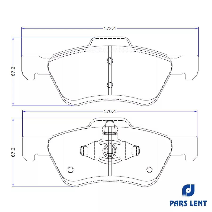 لنت ترمز جلو لنت پارس مدل PL80168 مناسب برای هایما S7