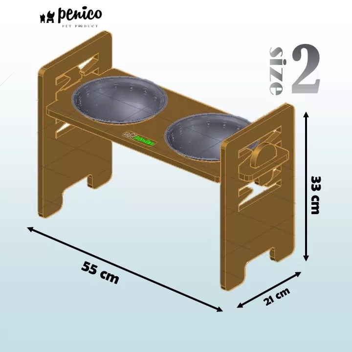 ظرف غذا و آب سگ پنیکو پت مدل پایه دار XL-LARK