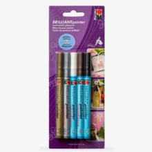 ماژیک درخشان چند منظوره مارابو مدل BRILLANT paint بسته ۵ عددی