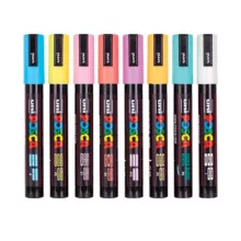 ماژیک رنگ آمیزی یونی پوسکا مدل 3M-8 طرح رنگ پاستیلی بسته 8 عددی