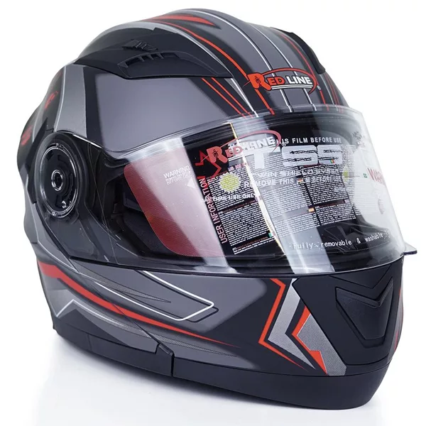 کلاه کاسکت ردلاین مدل فک متحرک عینکدار کد RE-935