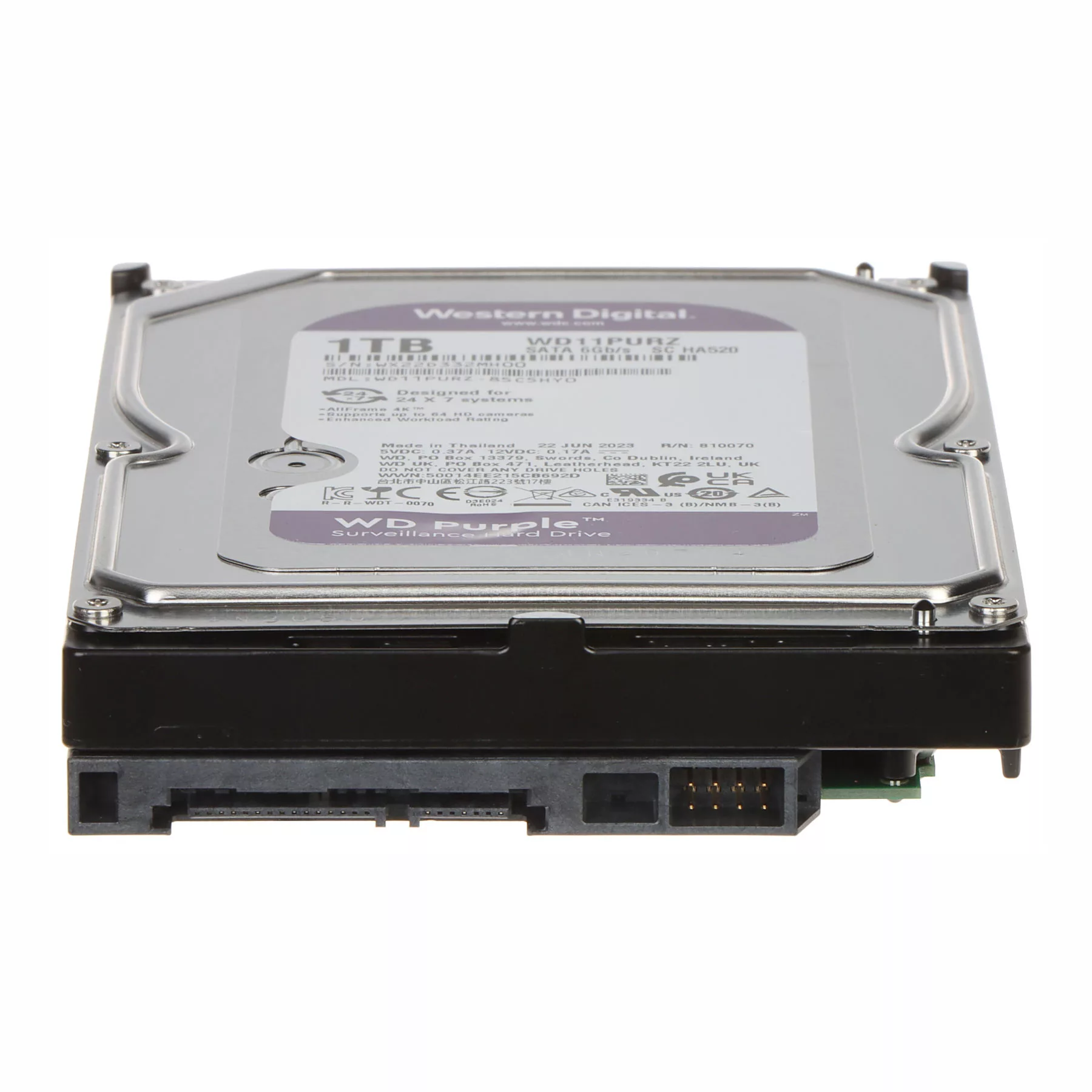 هارد دیسک اینترنال وسترن دیجیتال مدل Purple WD11PURZ ظرفیت 1 ترابایت