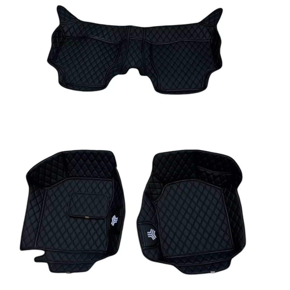 کفپوش خودرو شش بعدی  طرح گلدوزی مدل SR18 مناسب برای کوییک