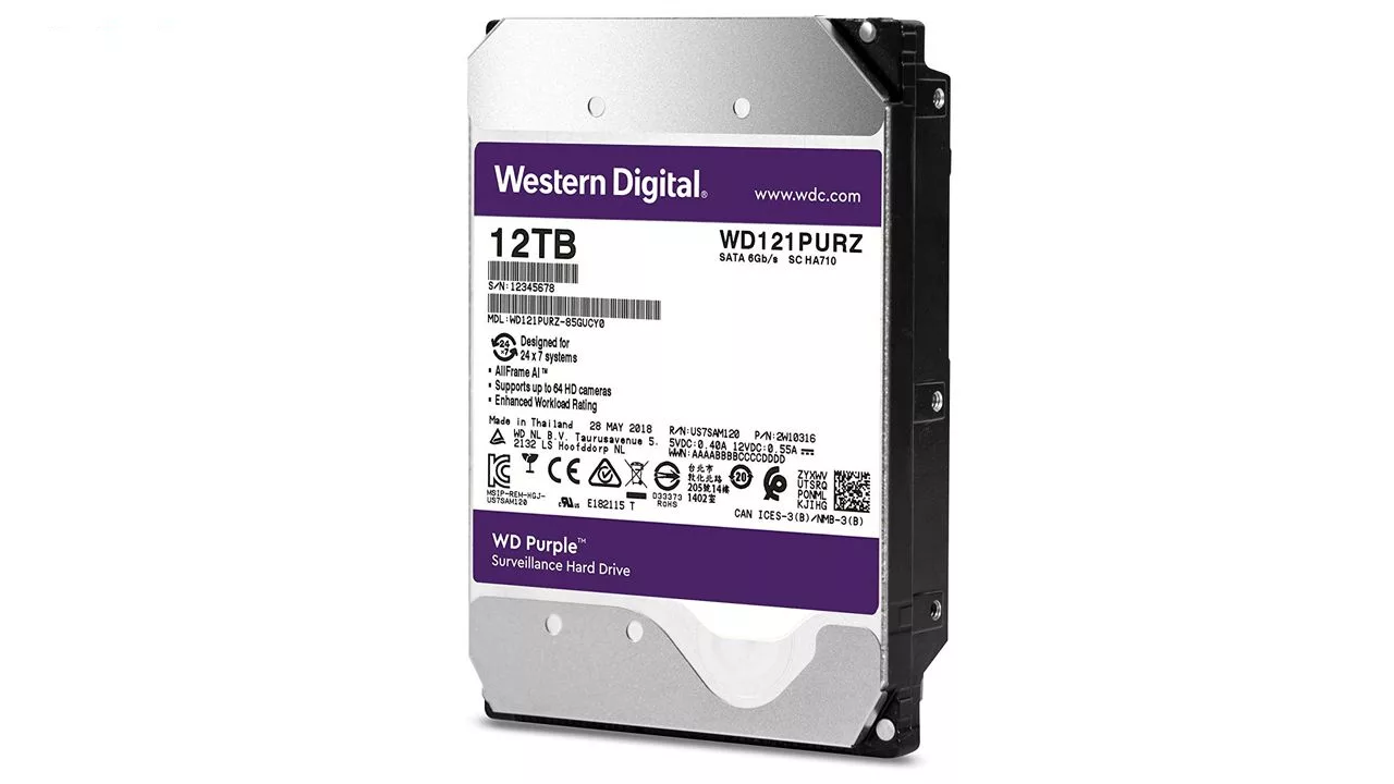 هارددیسک اینترنال وسترن دیجیتال مدل Purple WD121PURZ ظرفیت 12 ترابایت
