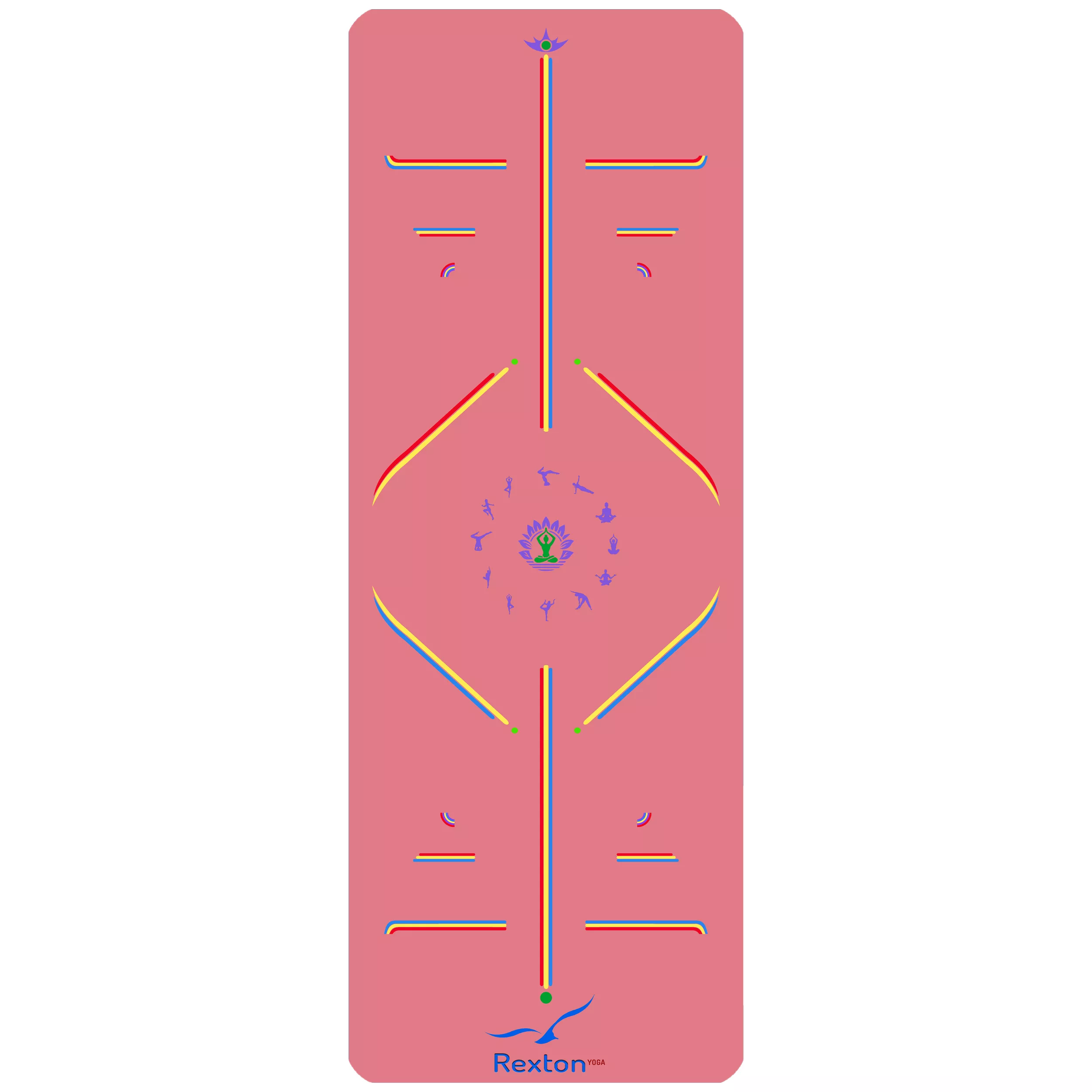 زیر انداز یوگا رکستون مدل Rainbow PU Rubber سایز 185*68 سانتی متر