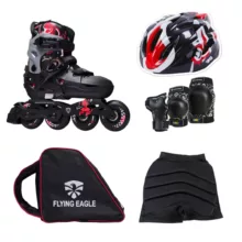 اسکیت کفشی فلاینگ ایکل مدل L6 38.42 به همراه کلاه و لوازم ایمنی و کیف و شلوارک اسکیت