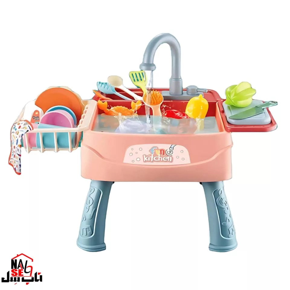 اسباب بازی ناب سل مدل سینک ظرفشویی FUN KITCHEN DISHWASHER 30PCS