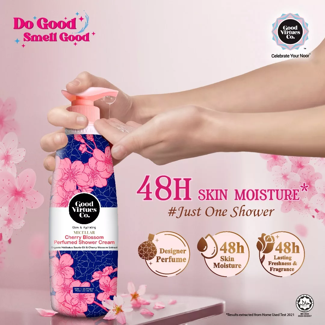 شامپو بدن گود ورچو مدل صدفی شکوفه گیلاس حجم 650 میلی لیتر به همراه شامپو بدن گود ورچو مدل صدفی شکوفه گیلاس حجم 550 میلی لیتر