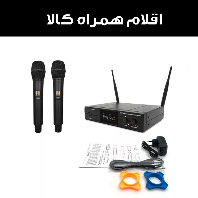 میکروفن بی سیم مدل دو کانال دستی کد TW100