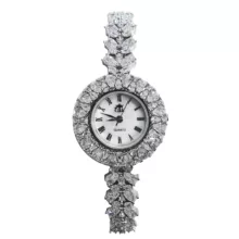 ساعت مچی عقربه ای نقره زنانه جی تی ای مدل نگین اشک