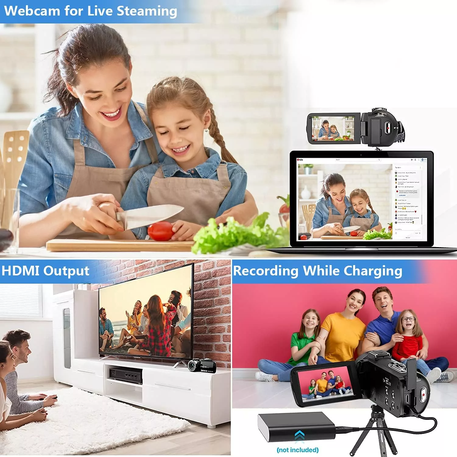 دوربین فیلم برداری مدل 2.7K Full HD 42MP 30FPS 18X