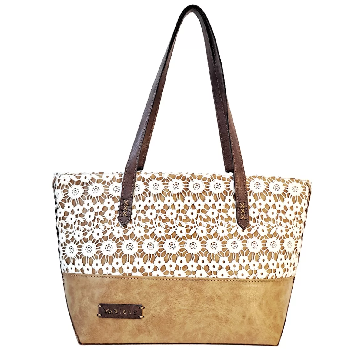 کیف رودوشی زنانه مدل گیپور و چرم